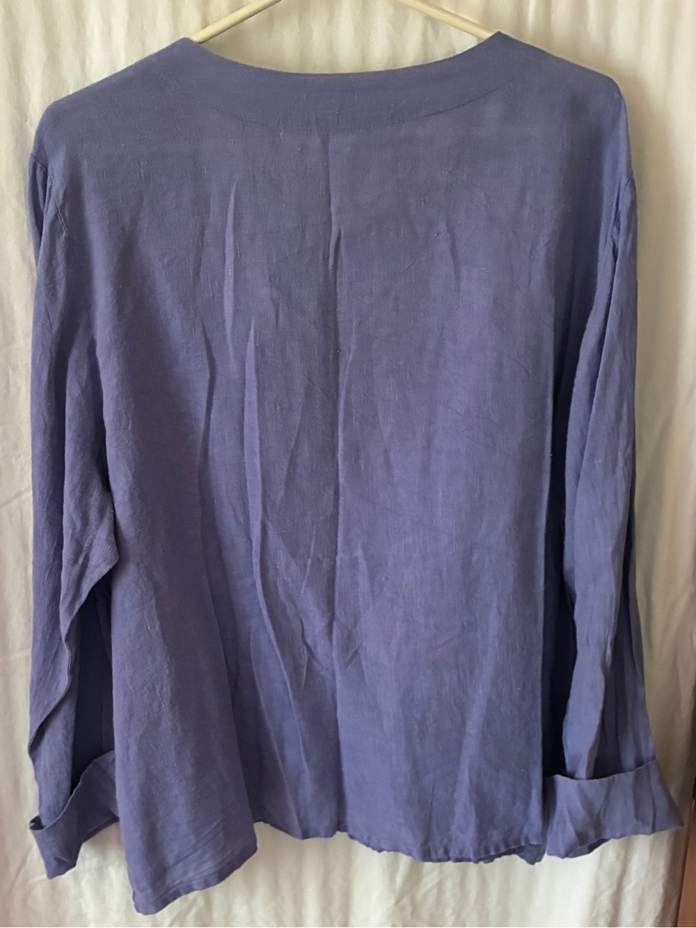 Flax Lavender Button-Front Linen Shacket - Picture 2 of 4